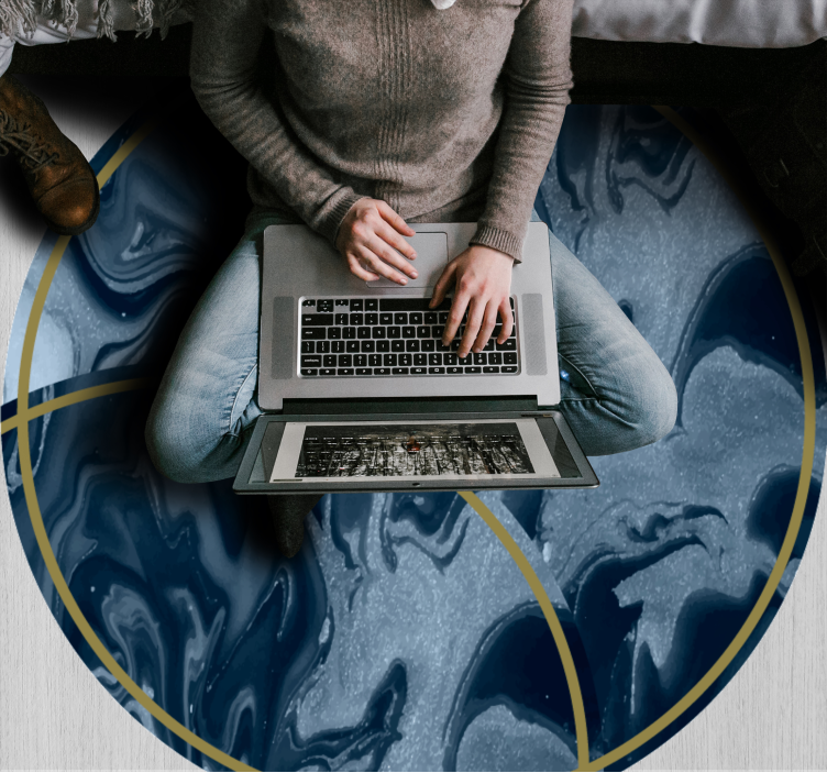 Abstract Marbled Circular Design texture carpet - TenStickers