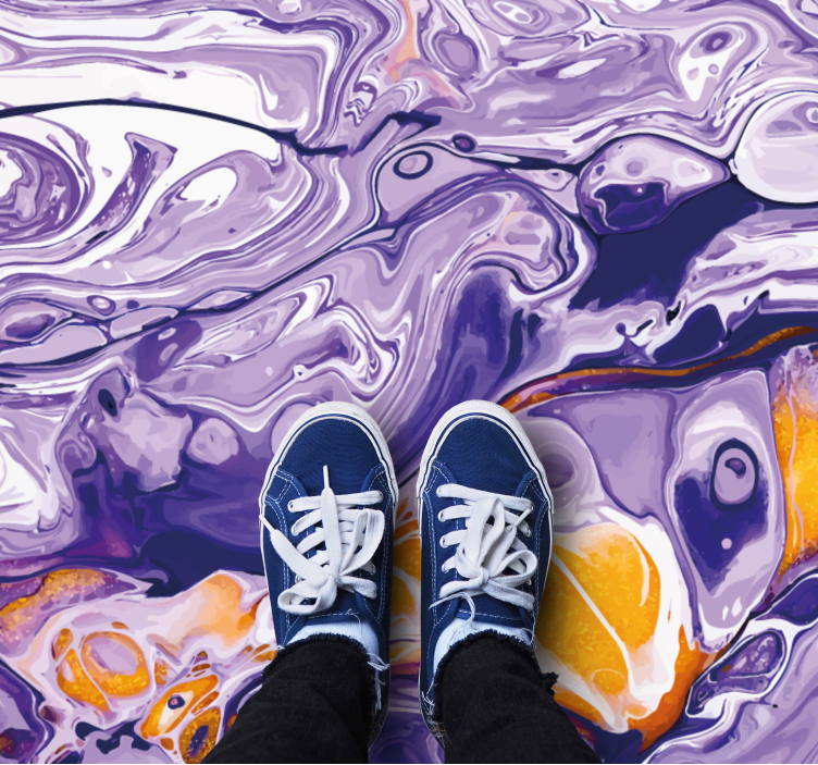Abstract Purple Swirl marble vinyl rug - TenStickers