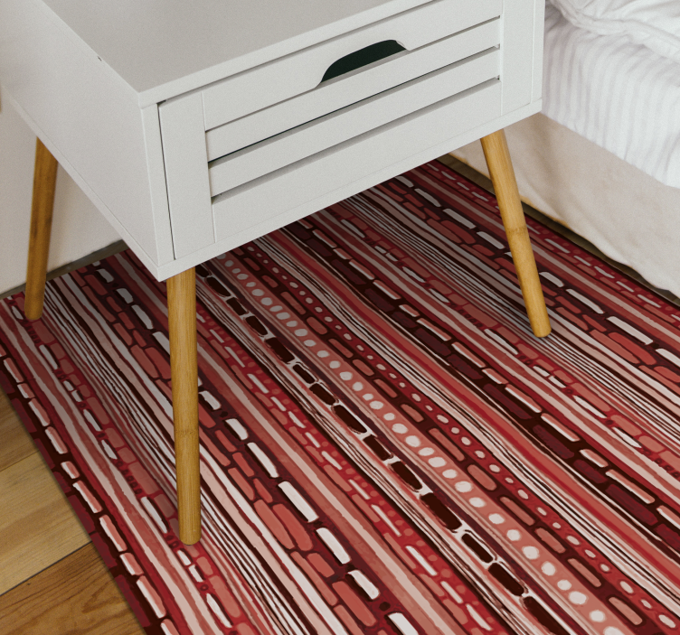 Abstract Red Lines stripes vinyl rug - TenStickers