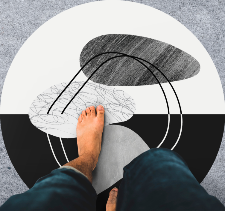 Abstract Shape Artwork minimalist vinyl rug - TenStickers