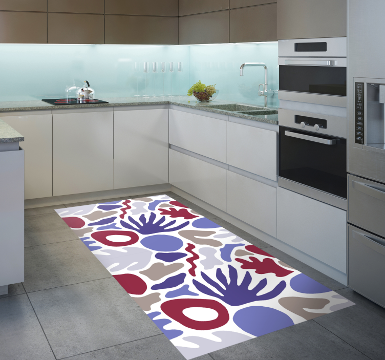 Abstract Shape Pattern minimalist vinyl rug - TenStickers