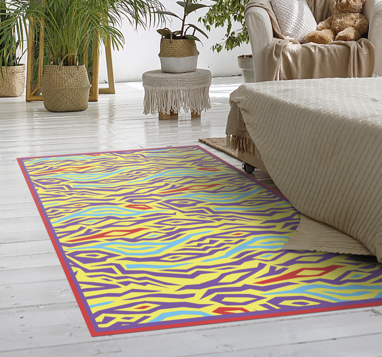 Abstract Zebra Stripes geometric vinyl rug - TenStickers
