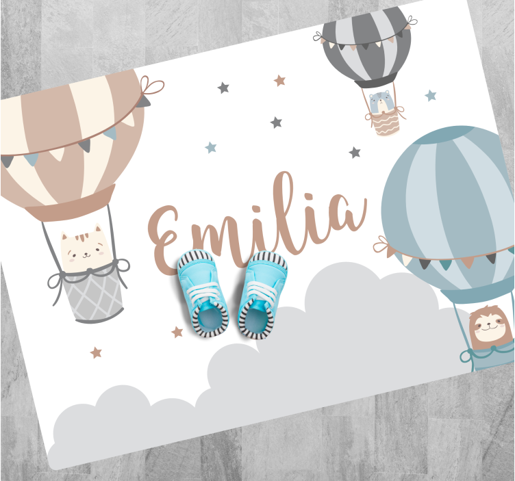 Aerial Balloons custom vinyl rug - TenStickers