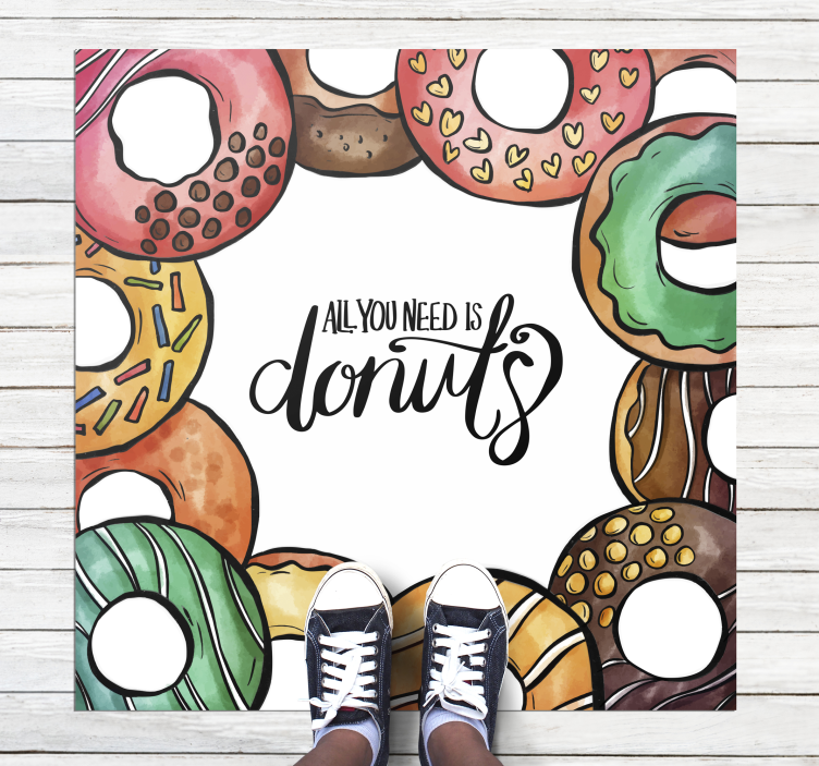 All you need is donuts vinyl rug - TenStickers