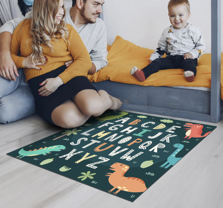 Alphabet Dinosaur Playroom bedroom vinyl rug - TenStickers