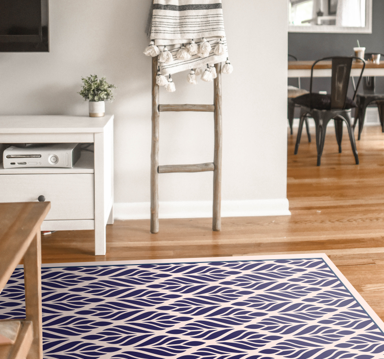Angular Leaf Pattern geometric vinyl rug - TenStickers