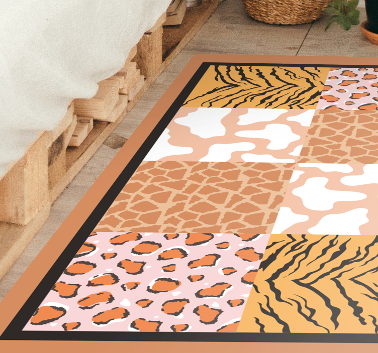 Animal skin tiles animal print vinyl rug - TenStickers