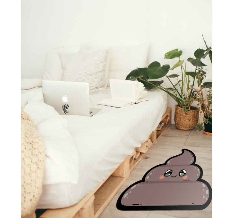Anime poo emoji teen vinyl rug - TenStickers