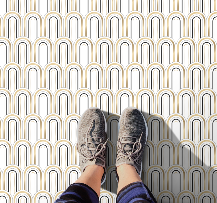 Arch Pattern Design geometric vinyl rug - TenStickers