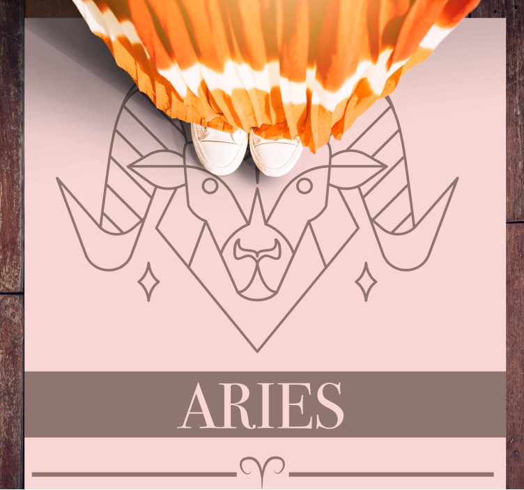 Aries Zodiac Symbol custom vinyl rug - TenStickers