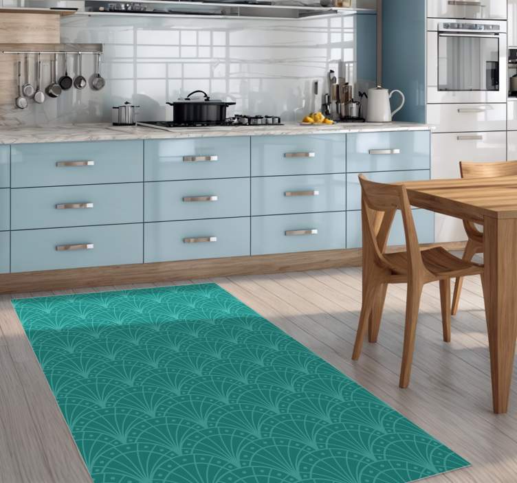 Artdeco style turquoise rug - TenStickers