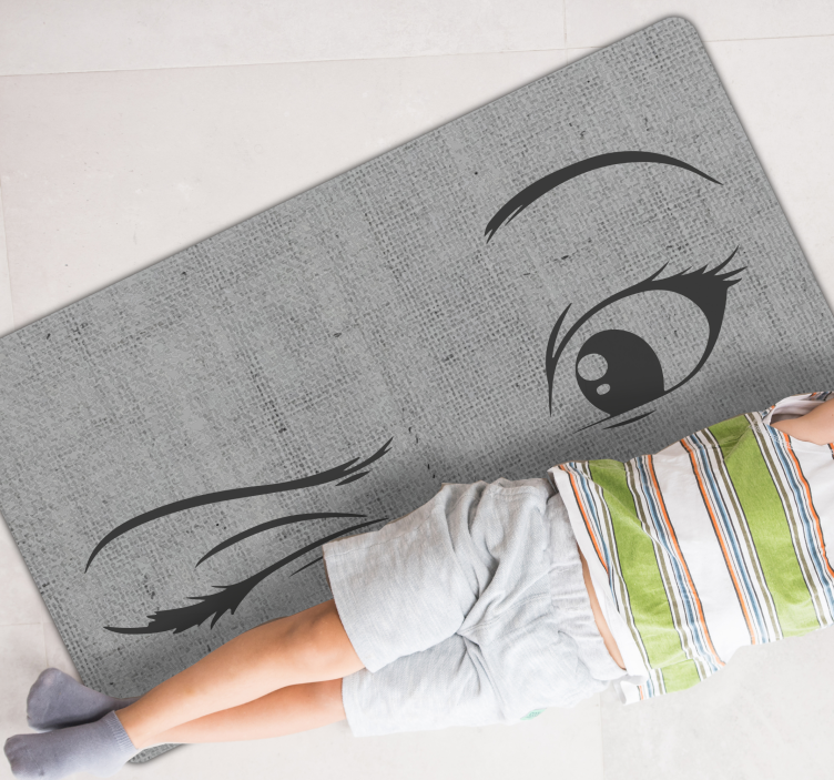 Artistic Eyeliner Sketch teenager vinyl rug - TenStickers