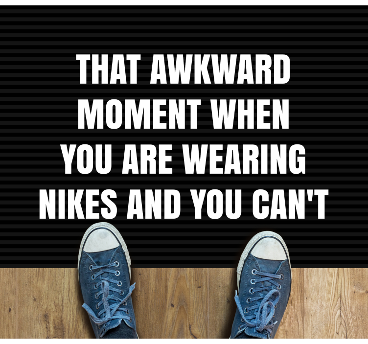 Awkward nike moment custom vinyl rug - TenStickers