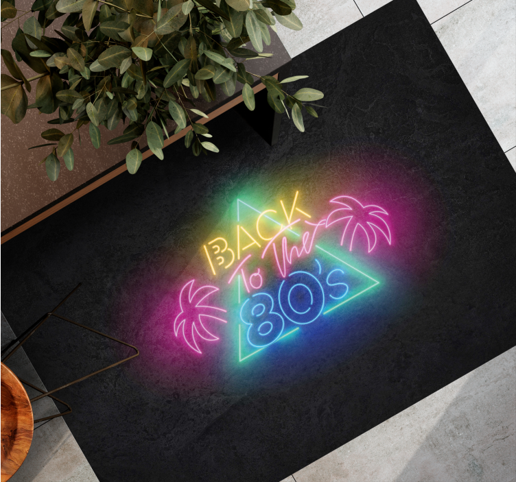 Back to 80's vintage vinyl rug - TenStickers