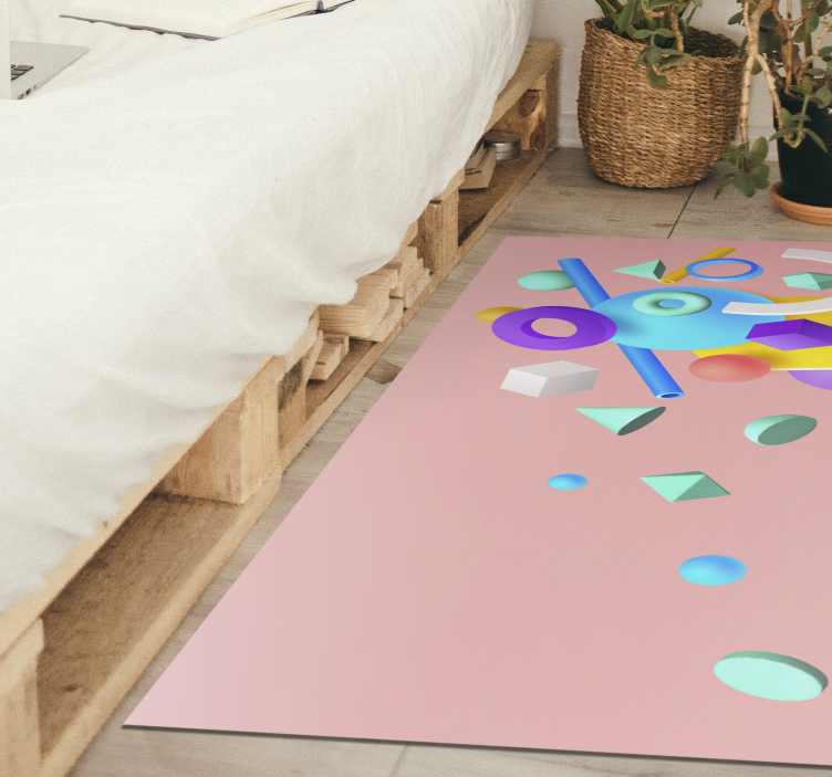 Basic 3d shapes modern rug - TenStickers