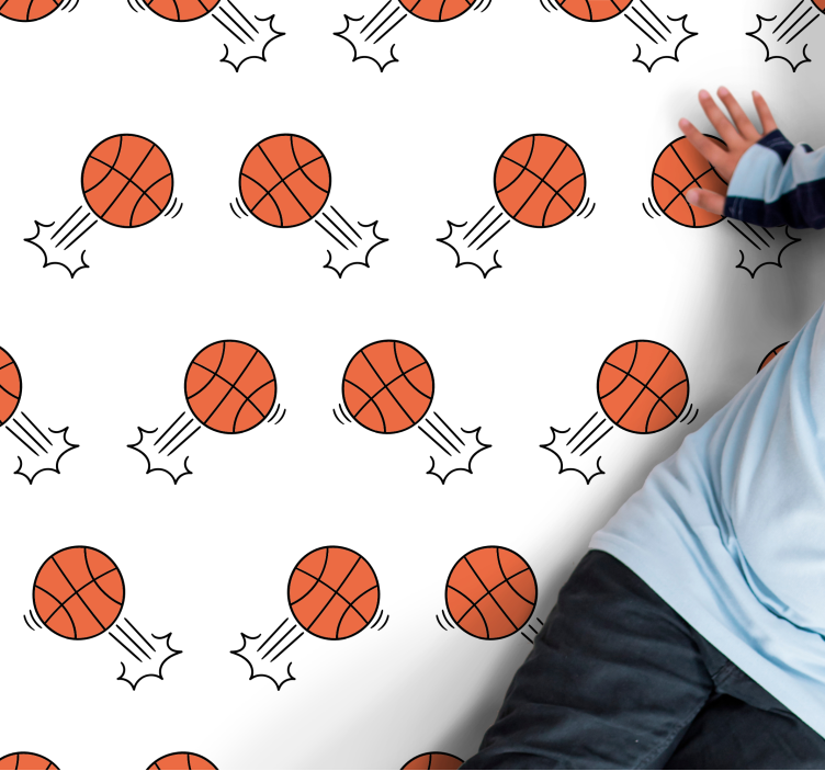 Basketball Motion Pattern vinyl rug - TenStickers