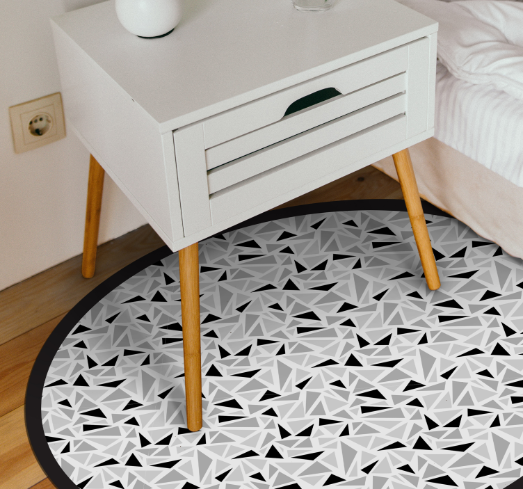 Black and grey triangles geometric vinyl rug - TenStickers