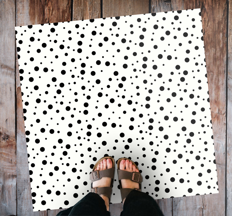 BLACK DOT PATTERN stripes vinyl rug - TenStickers