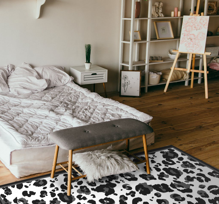 Black Spot Pattern animal print vinyl rug - TenStickers