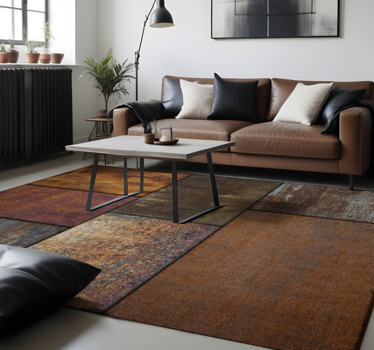 Blocks of industrial concrete modern rug - TenStickers