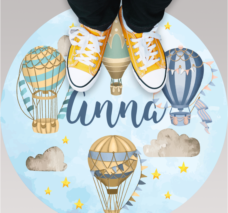 Blue balloons with stars personalised mat - TenStickers