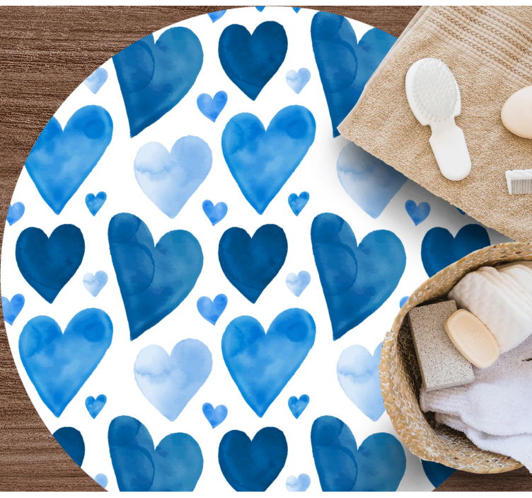 blue shades hearts bathroom flooring - TenStickers