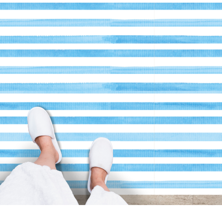 Blue Motif stripes vinyl rug - TenStickers