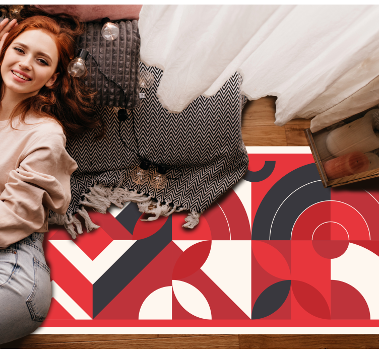 Bold Abstract Shapes geometric vinyl rug - TenStickers