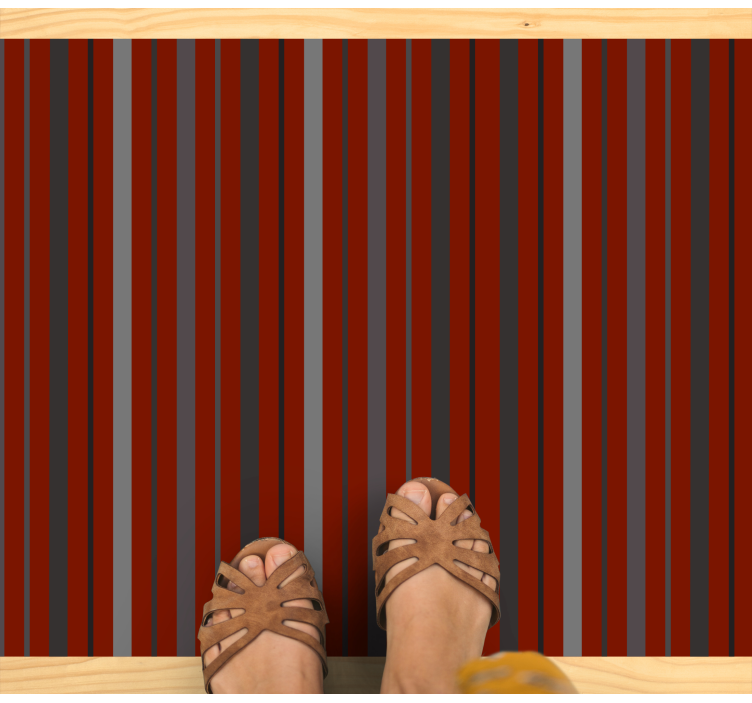 Maroon vertical design stripes vinyl rug - TenStickers