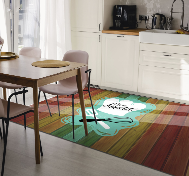 Bon Appetit Emblem custom vinyl rug - TenStickers
