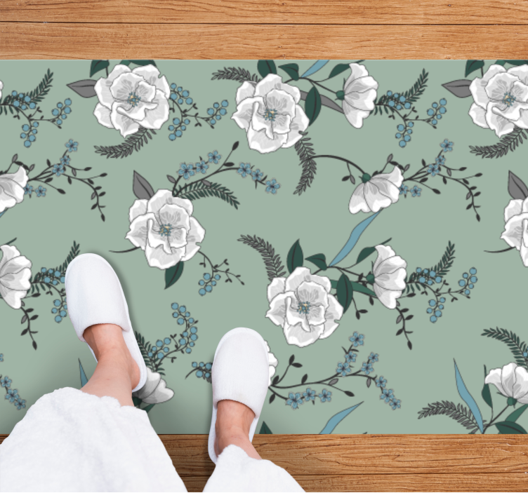 Botanical Concept flower vinyl rug - TenStickers