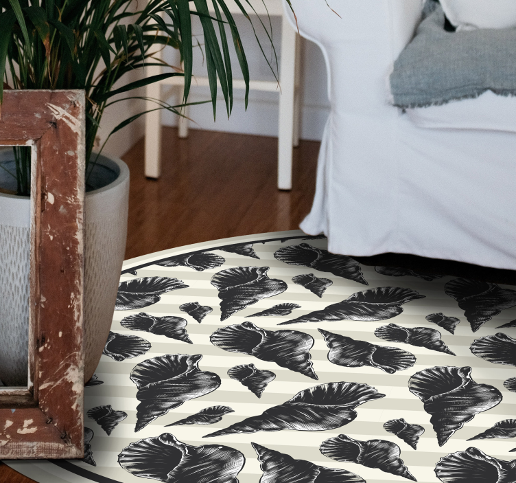 Botanical Foliage Motif flower vinyl rug - TenStickers