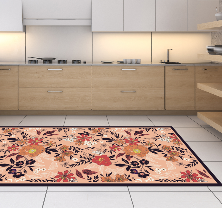 Botanical Garden Tapestry flower vinyl rug - TenStickers