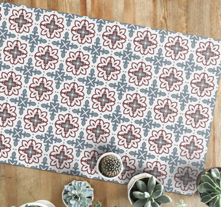 Botanical Inspired Element mosaic vinyl rug - TenStickers