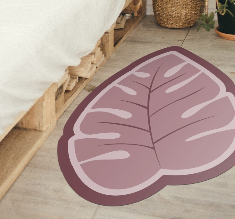 Botanical Leaf Shape flower vinyl rug - TenStickers