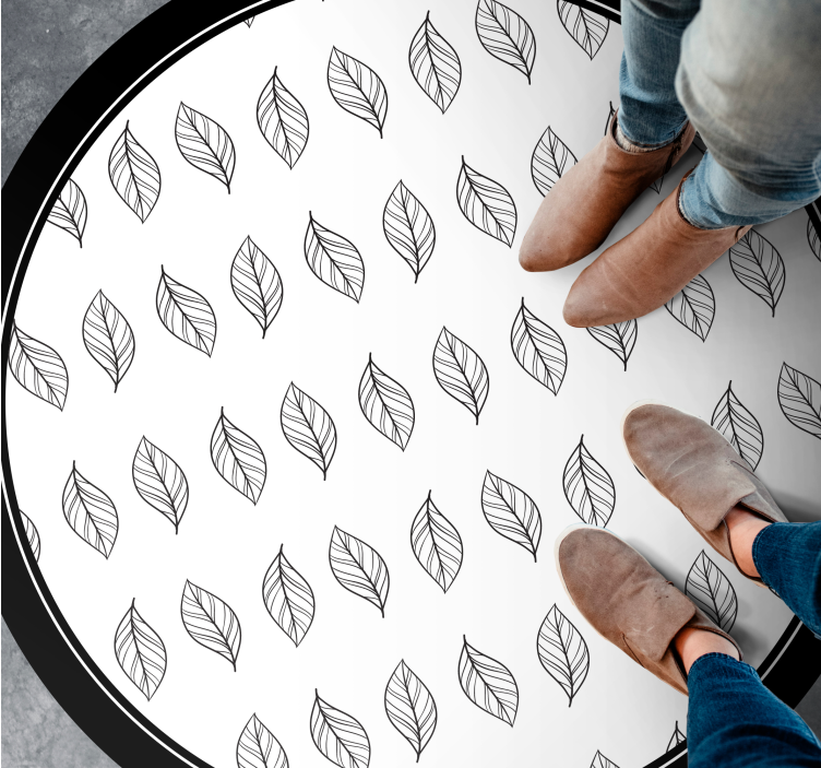 Botanical Outline floral vinyl rug - TenStickers