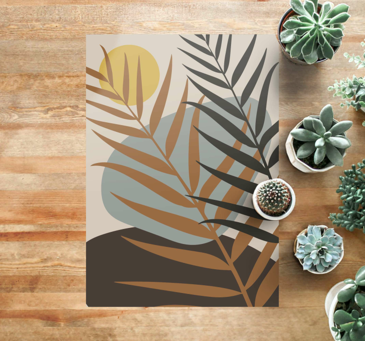 Botanical Sunset flower vinyl rug - TenStickers