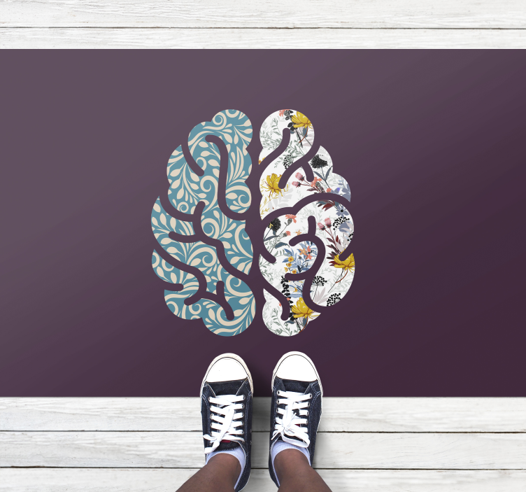 Botanical Yin Yang flower vinyl rug - TenStickers