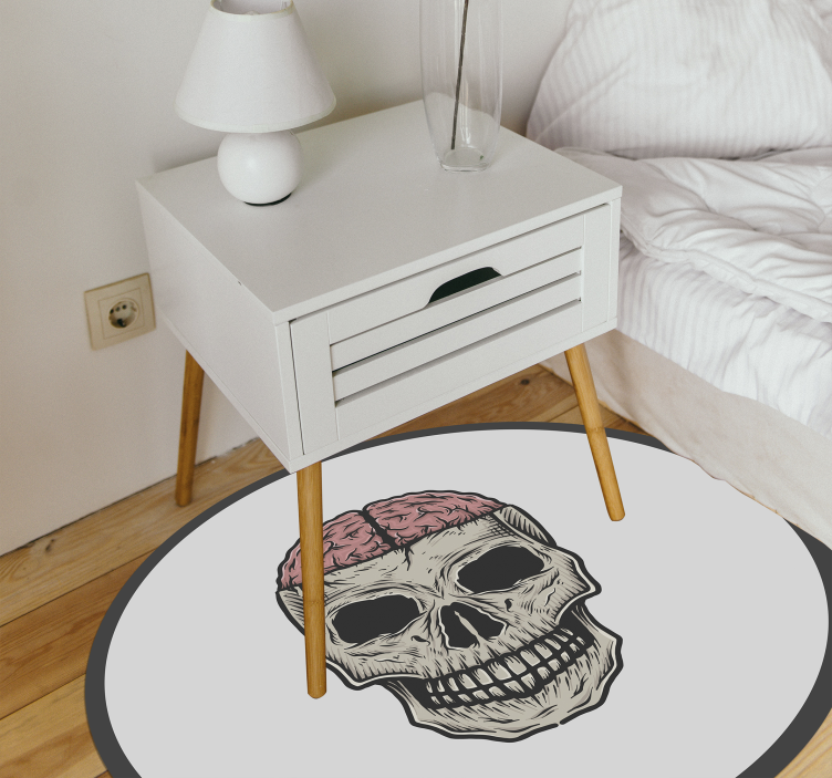 brain and skull teen vinyl rug - TenStickers