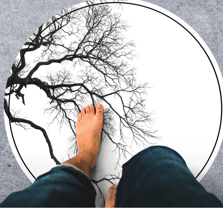 Branch Silhouette Art nature vinyl rug - TenStickers