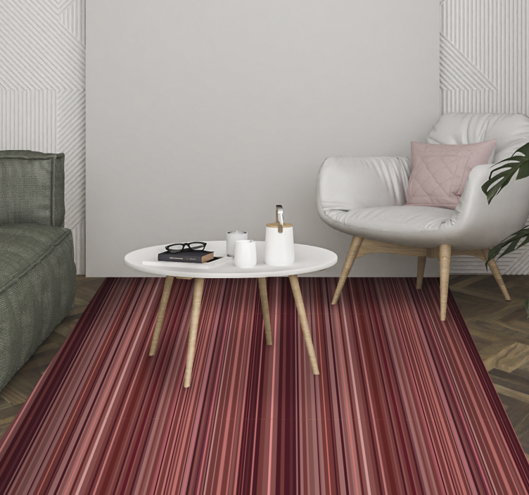 Burgundy Striped stripes vinyl rug - TenStickers