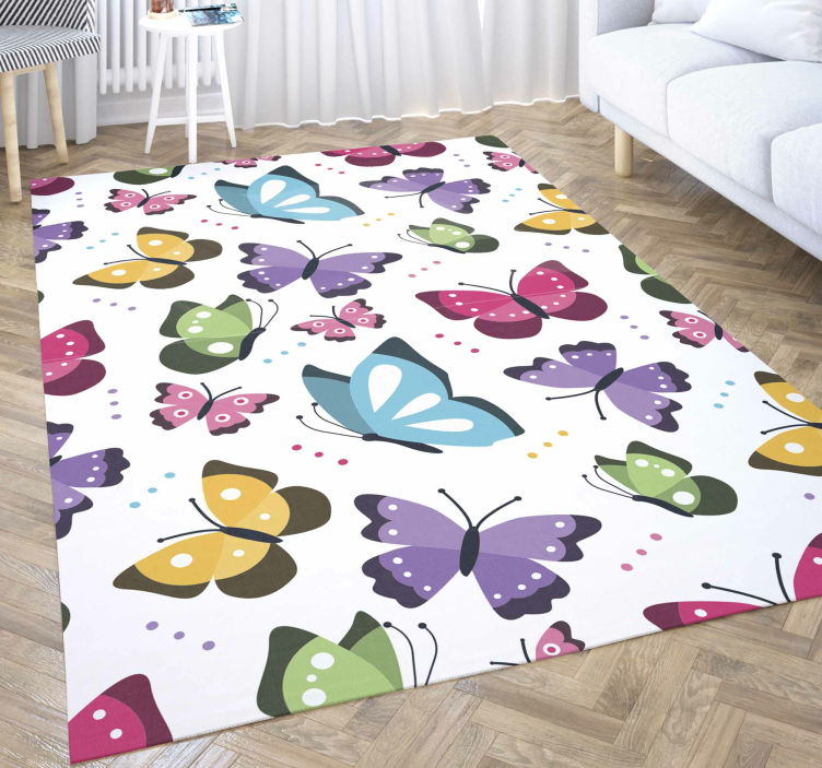 Butterfly Ensemble animal vinyl rug - TenStickers