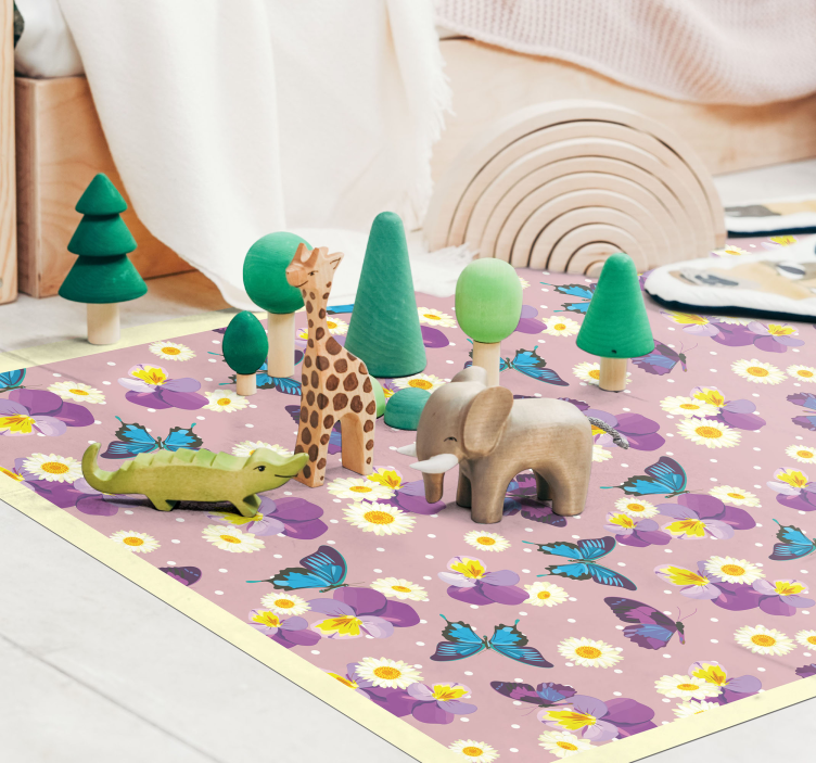 Butterfly Garden Array vinyl rug - TenStickers