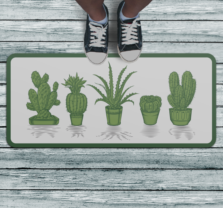 Cactus Collection flower vinyl rug - TenStickers