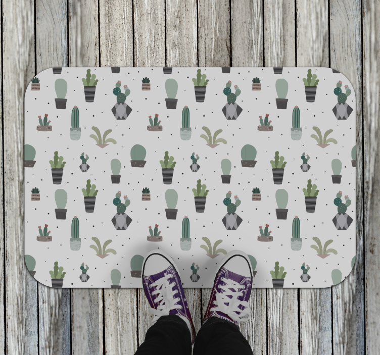 Cactus Pattern flower vinyl rug - TenStickers