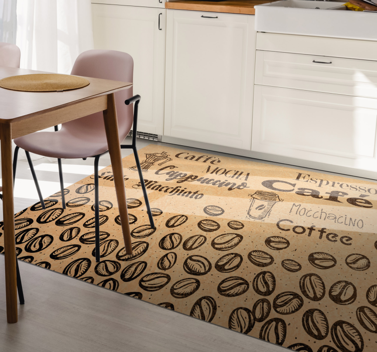 Caffeine Inspired Theme custom vinyl rug - TenStickers