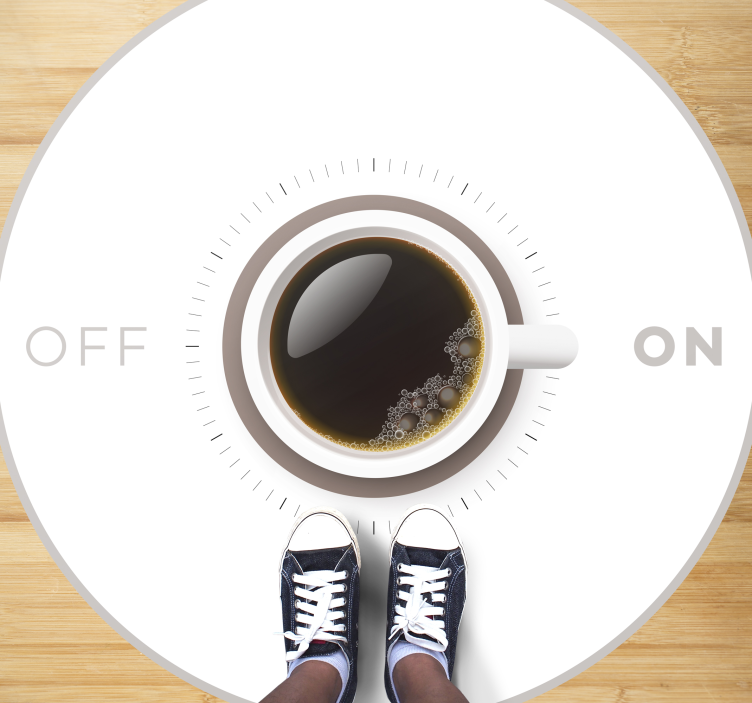 Caffeine Toggle custom vinyl rug - TenStickers