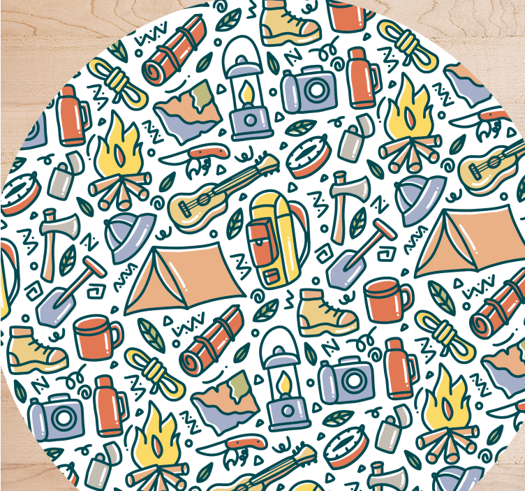 Camping Adventure Concept teenager vinyl rug - TenStickers