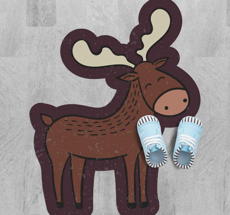 Cartoon Moose animal vinyl rug - TenStickers