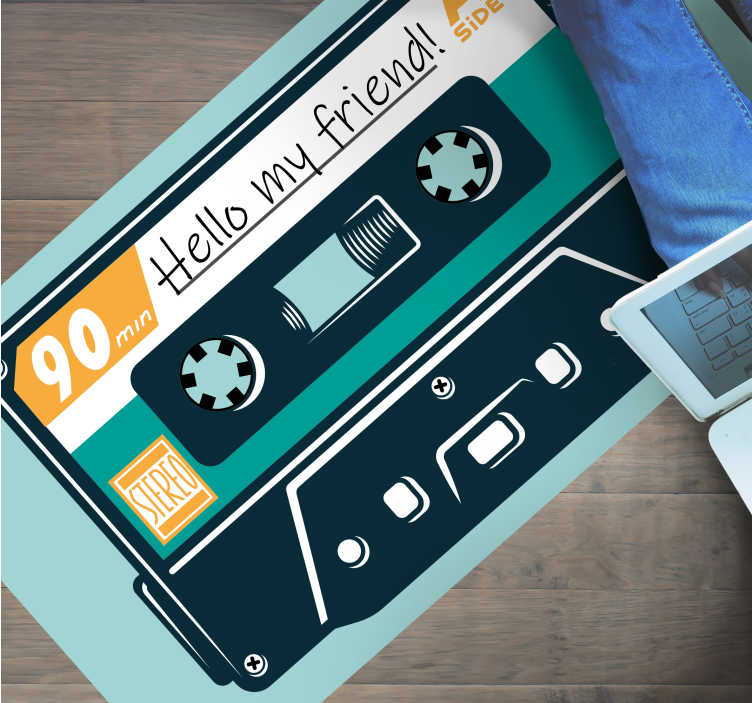 Cassette Tape Greeting custom vinyl rug - TenStickers
